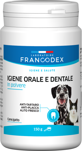 Francodex Polvere Igiene Orale 150 g - Per Cane e Gatto Francodex Polvere Igiene Orale 150 g - Per Cane e Gatto